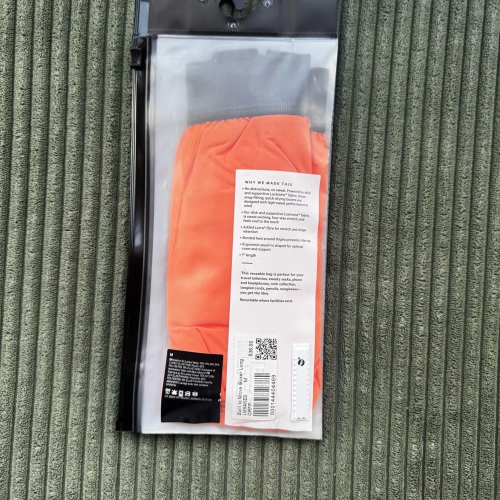 Lululemon Built To Move 5” Performance Boxer Orange - Picture 2 of 2